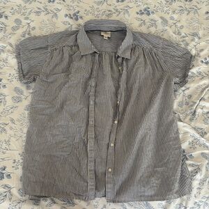 Summery blue and white striped button up